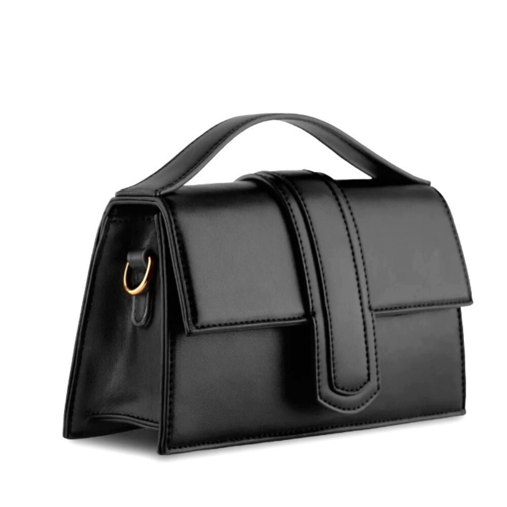 Kayla and Ava Miranda Crossbody Handbag Black Vegan Leather